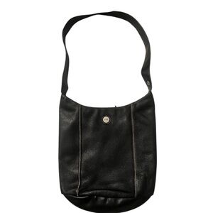 The Sak Original Black Pebbled Leather Satchel‎ Shoulder Hobo Bag Purse Zip Top
